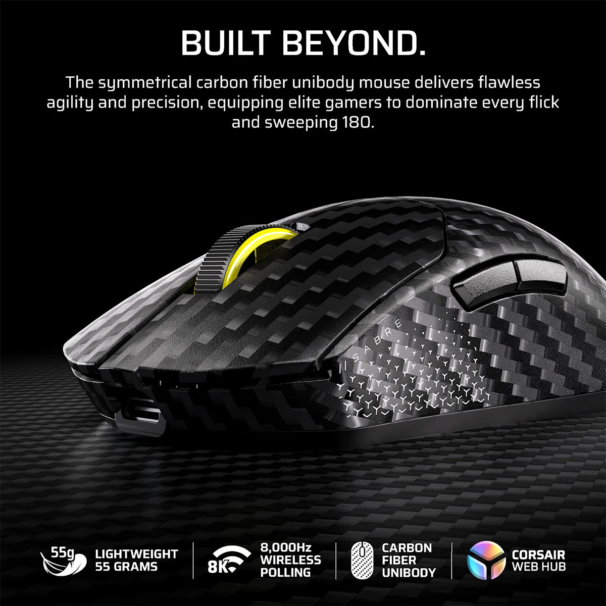 Corsair Sabre V2 Pro Carbon Fiber Wireless Gaming Mouse (Black) (CH-931G200-WW)