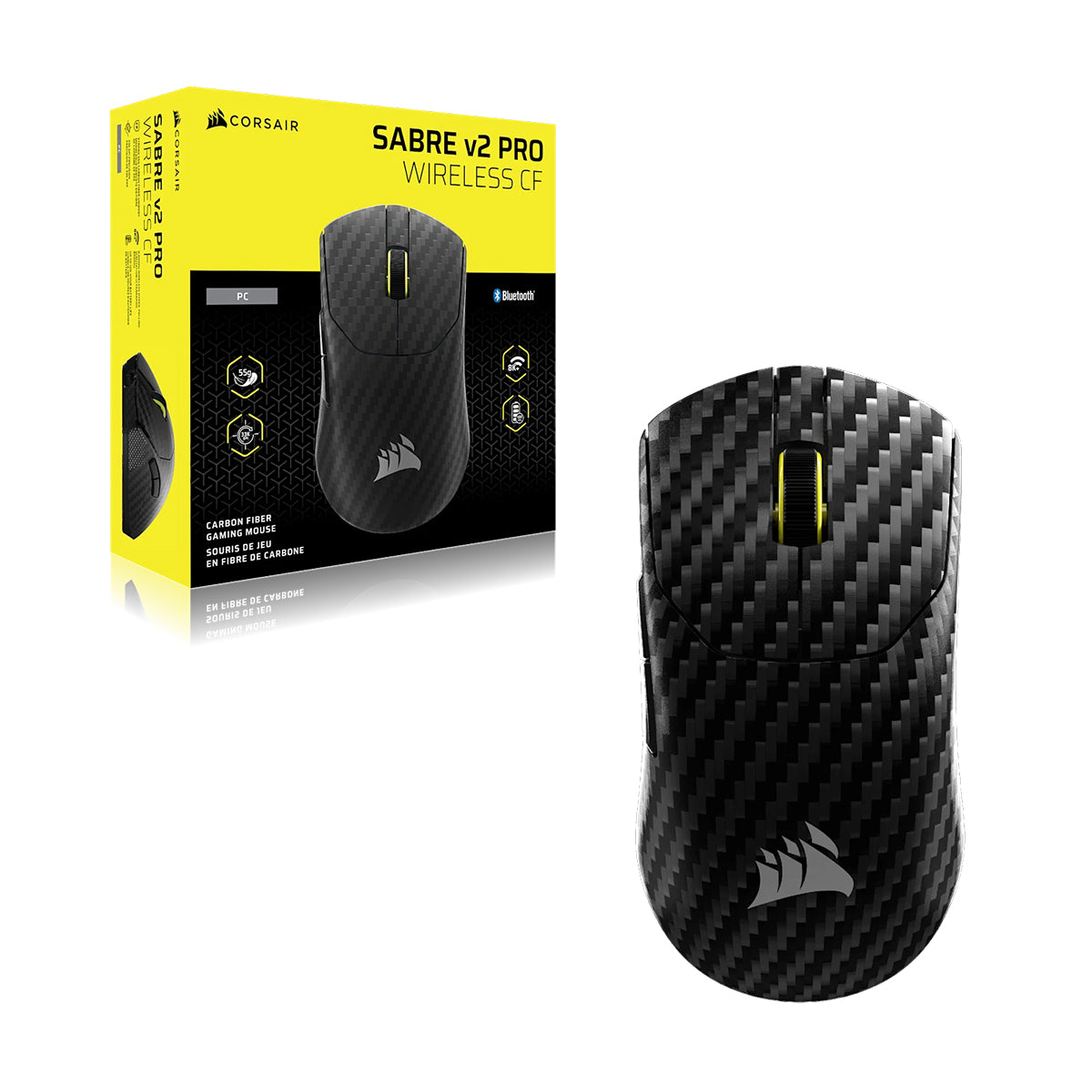 Corsair Sabre V2 Pro Carbon Fiber Wireless Gaming Mouse (Black) (CH-931G200-WW)