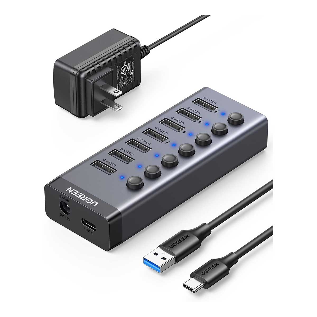 UGreen USB 3.0 7-Port Hub (Gray) (CM481/90305)