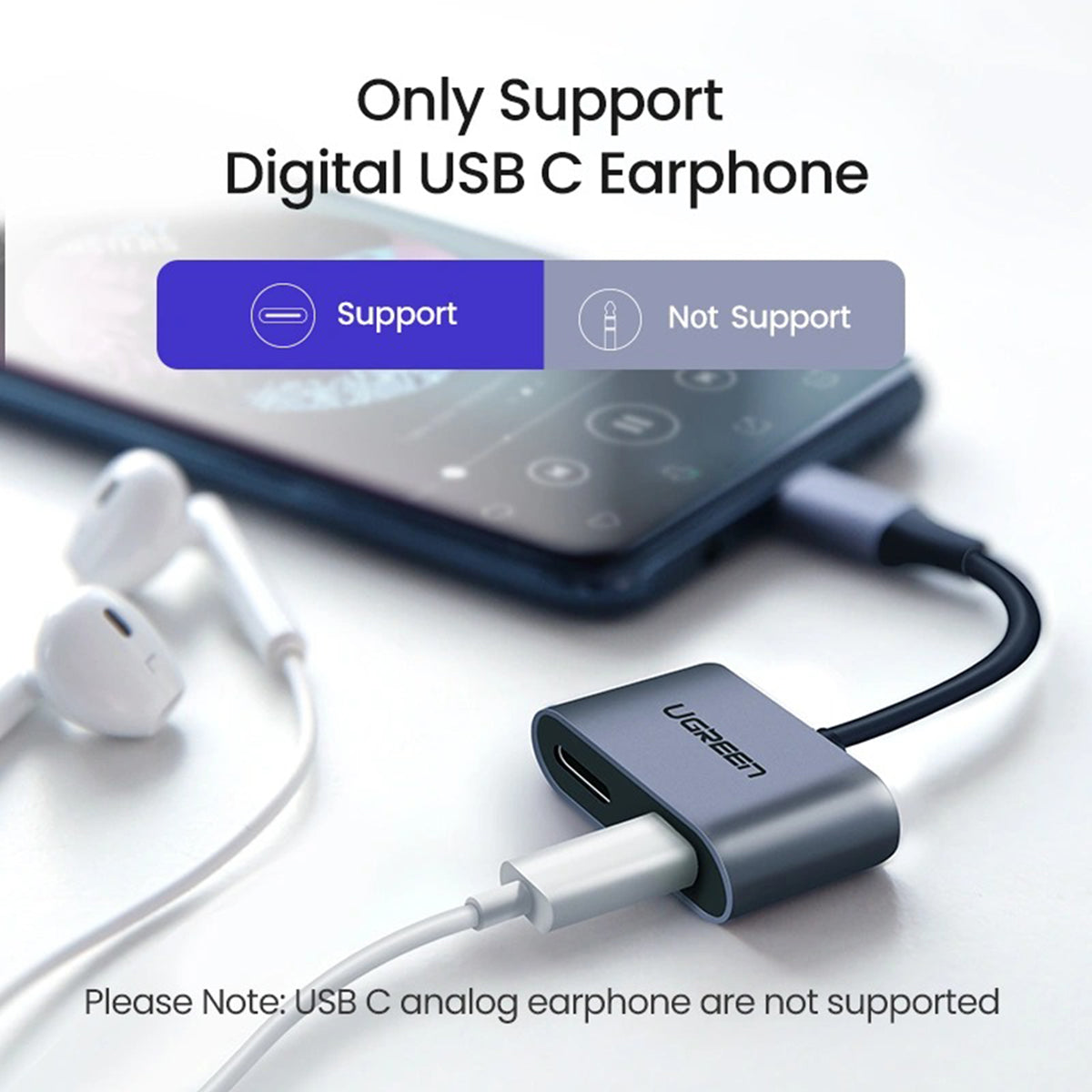 Ugreen USB-C One-Two Converter (CM232/60165)
