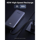 Ugreen 20000mAh 45W Power Bank with Built-in Cable (Grey)