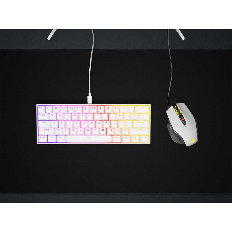 CORSAIR K65 RGB MINI 60% MECHANICAL GAMING KEYBOARD CHERRY MX SPEED (WHITE)