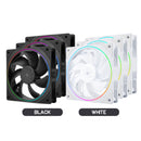 Thermalright TL-S12 120mm PWM ARGB Light Ring Case Fan (Black, White) (3-Pack)