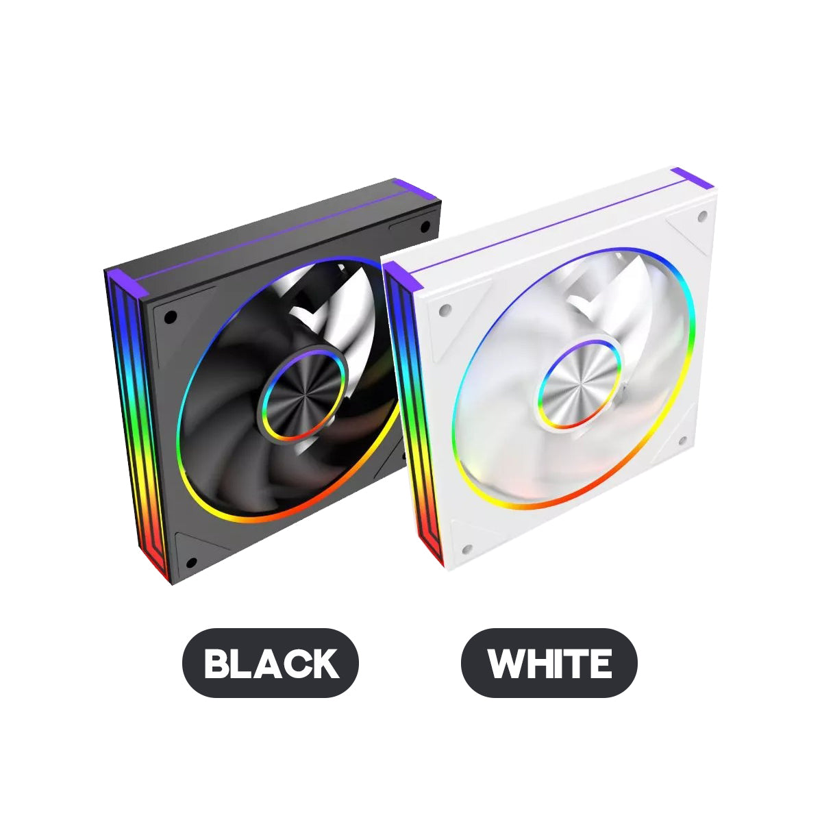 Coolman Drift Fury CM-06SF 120mm Regular ARGB Cooling Fan (Black, White)