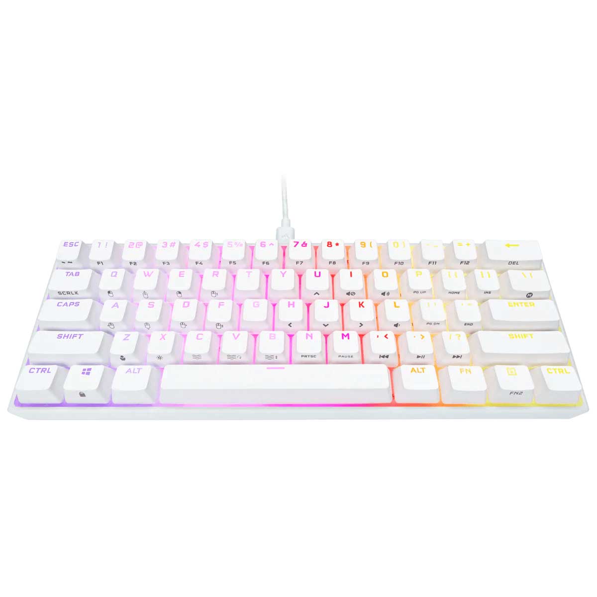CORSAIR K65 RGB MINI 60% MECHANICAL GAMING KEYBOARD CHERRY MX SPEED (WHITE)