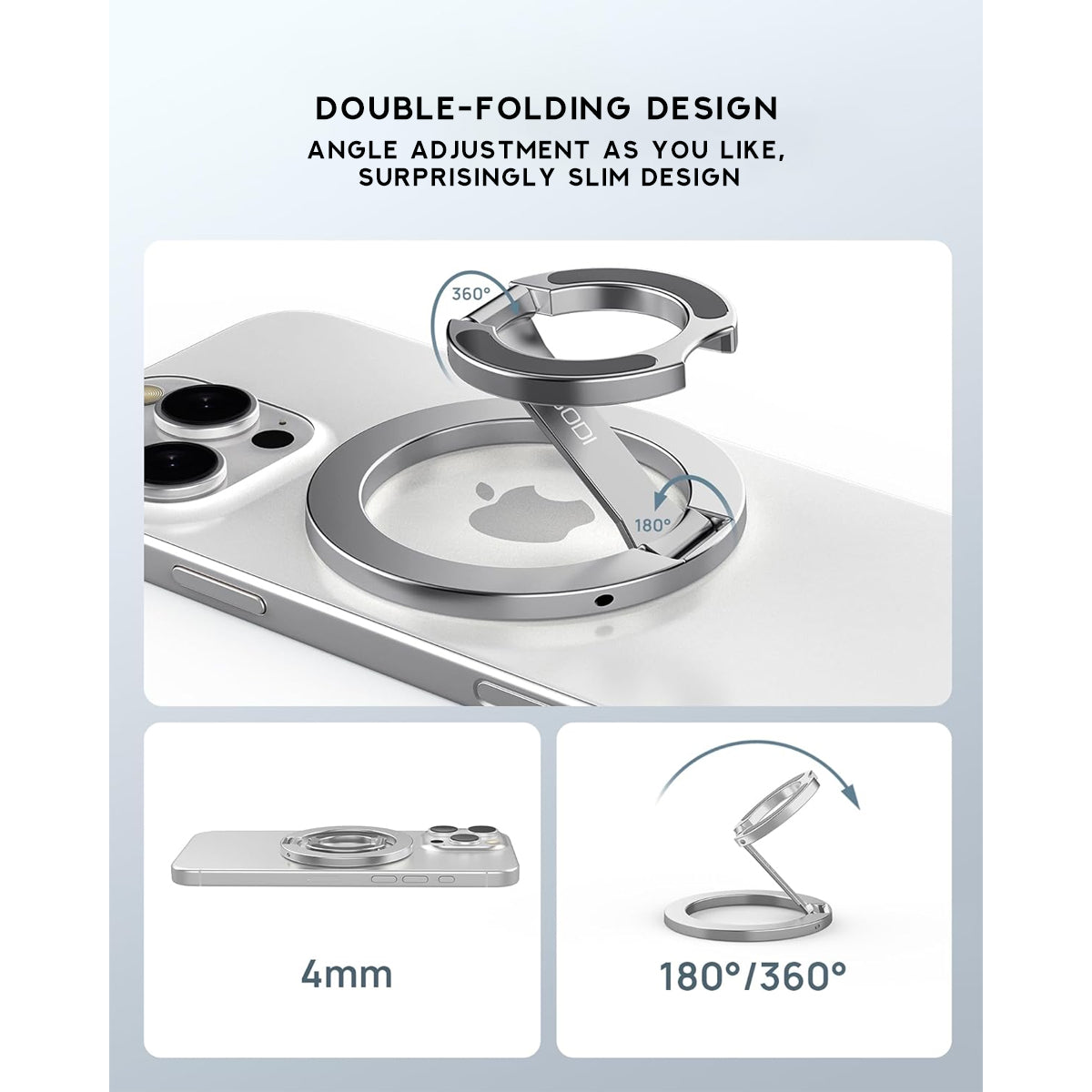 SODI ST04 Double Side Magnetic Ring (Black, Silver)