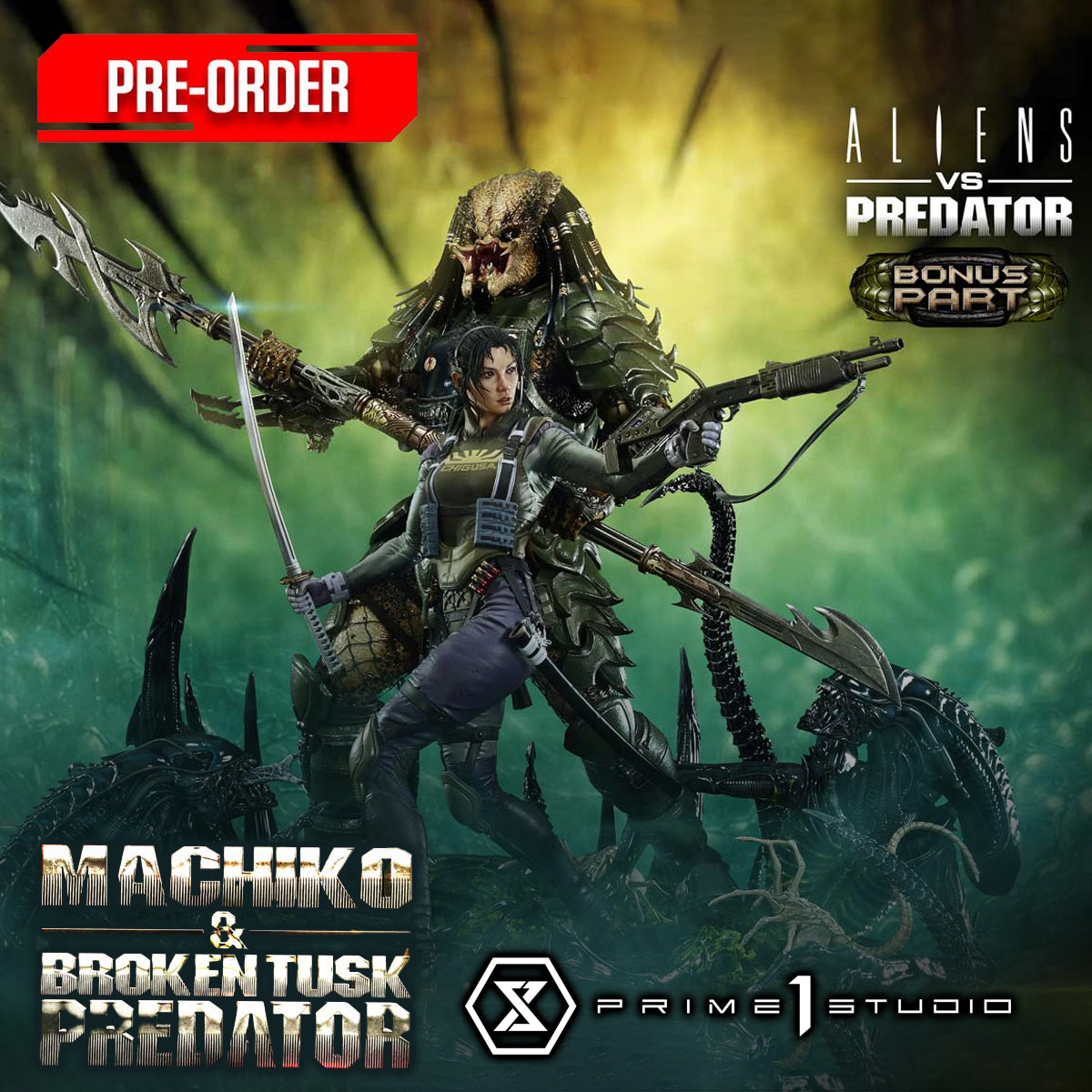 Ultimate Premium Masterline Aliens vs. Predator Machiko & Broken Tusk