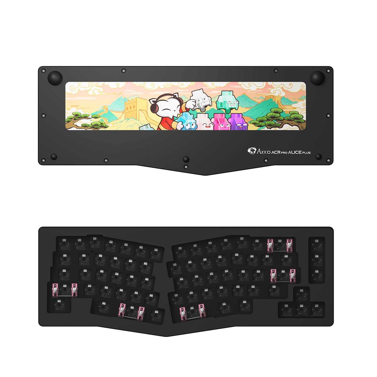 Akko ACR Pro Alice Plus Barebone Custom Mechanical Keyboard Hot-Swappable Diy Kit Gasket Mount (Black) - DataBlitz