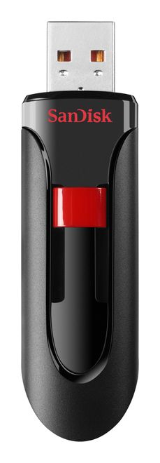 SANDISK CRUZER GLIDE USB FLASH DRIVE 16GB (BLACK/RED)