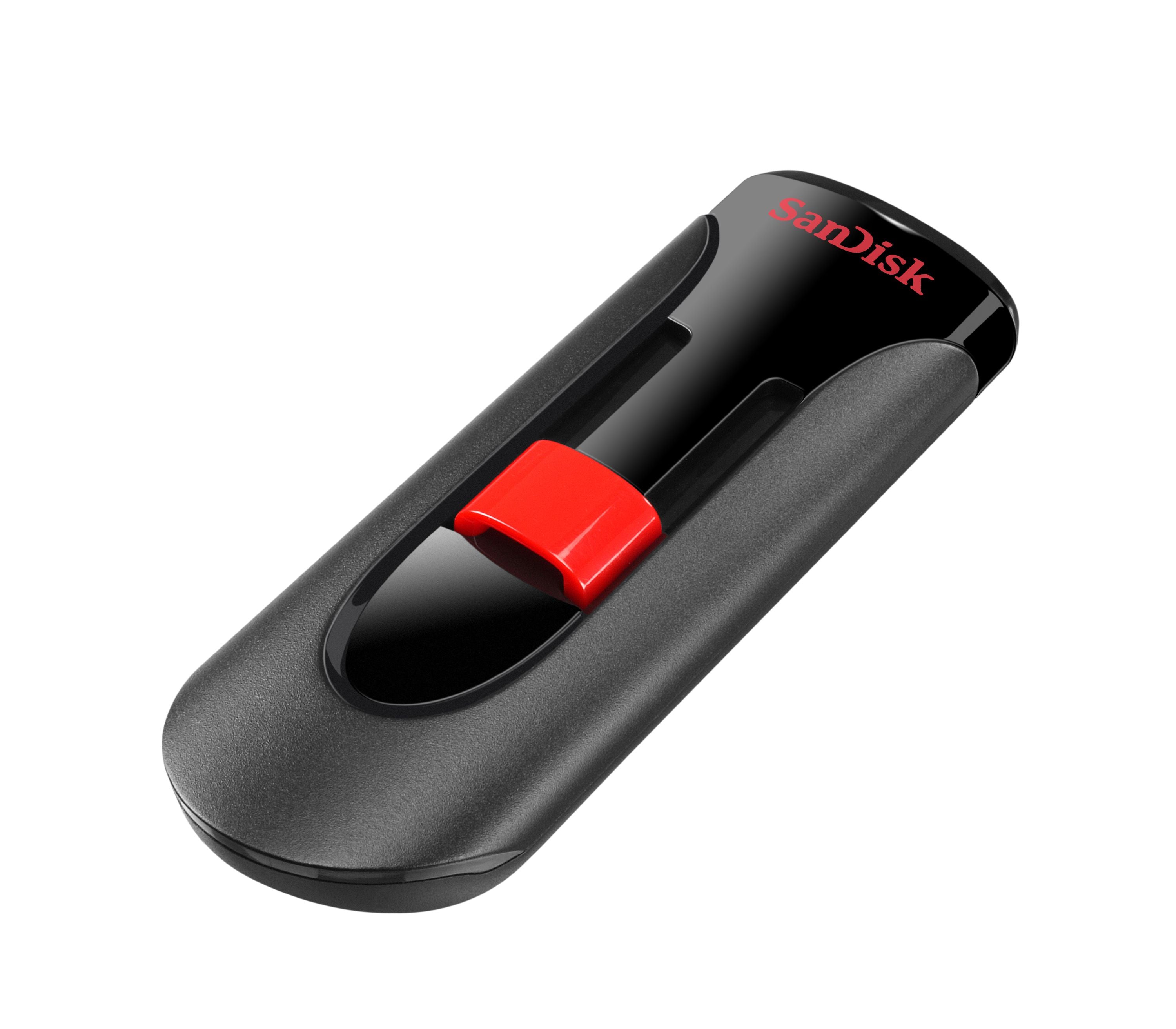SANDISK CRUZER GLIDE USB FLASH DRIVE 16GB (BLACK/RED)