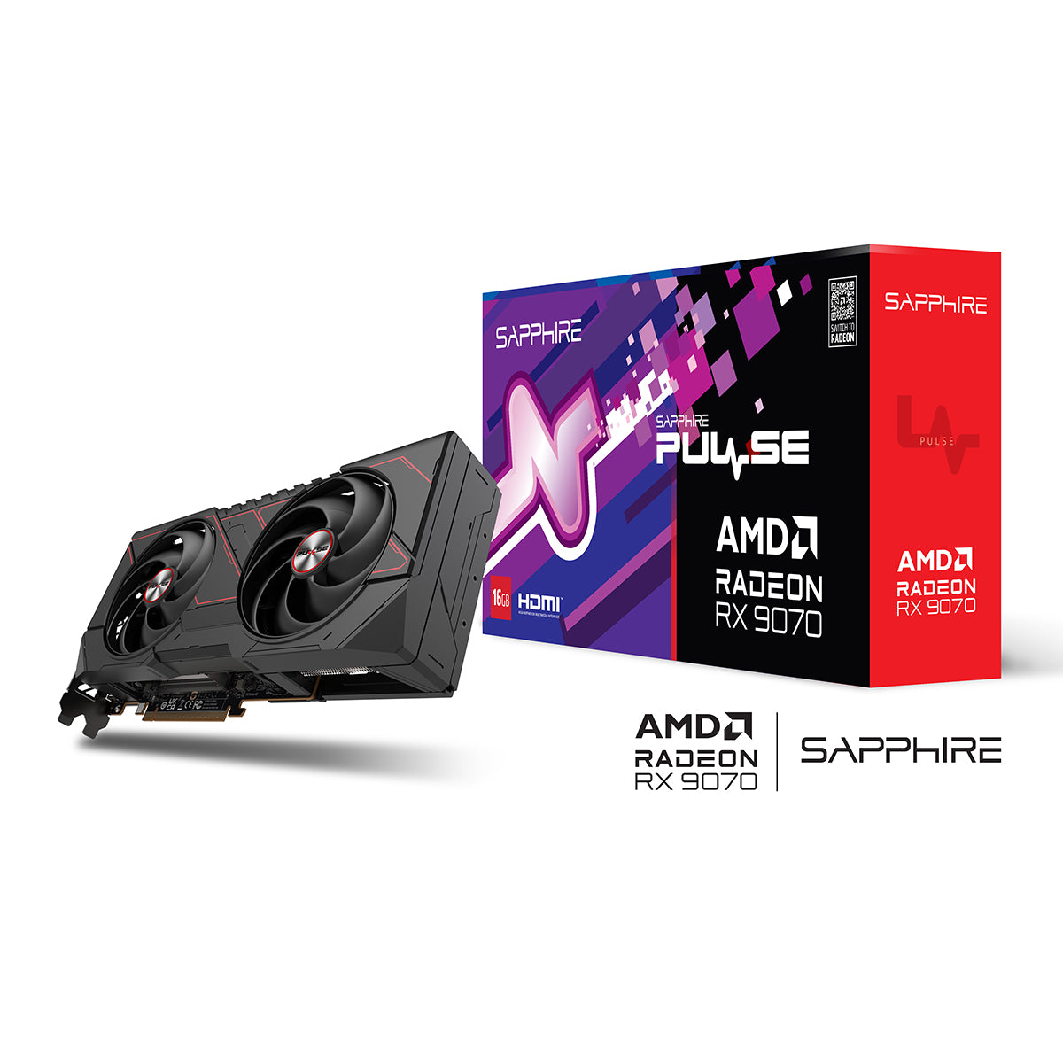 Sapphire Pulse AMD Radeon RX 9070 Gaming 16GB Dual HDMI/Dual DP Graphics Card