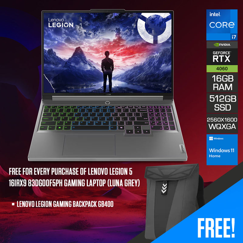 Lenovo Legion 5 16IRX9 83DG00F5PH Gaming Laptop (Luna Grey) | Datablitz