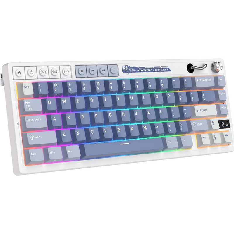 Royal Kludge RK M65 Tri-Mode RGB 66 Keys Hot-Swappable Mechanical Keyboard Ocean Blue