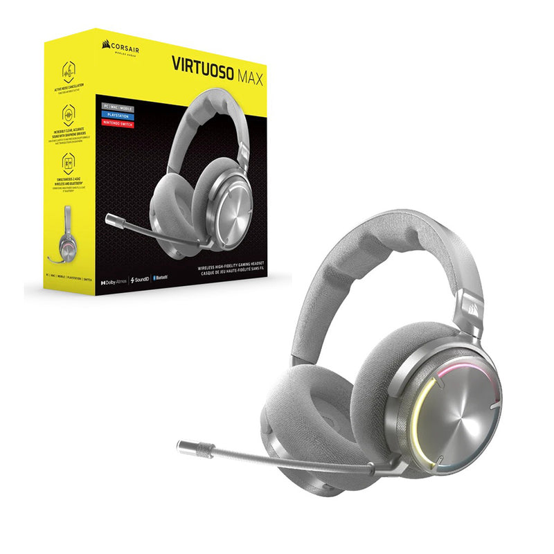 Corsair Virtuoso Max Wireless High-Fidelity Gaming Headset (Silver, Carbon)