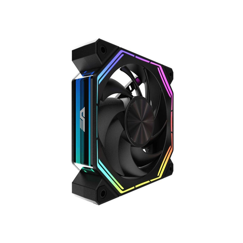 DarkFlash INF34R Single Reverse Blade PWM ARGB Cooling Fan (Black, White)