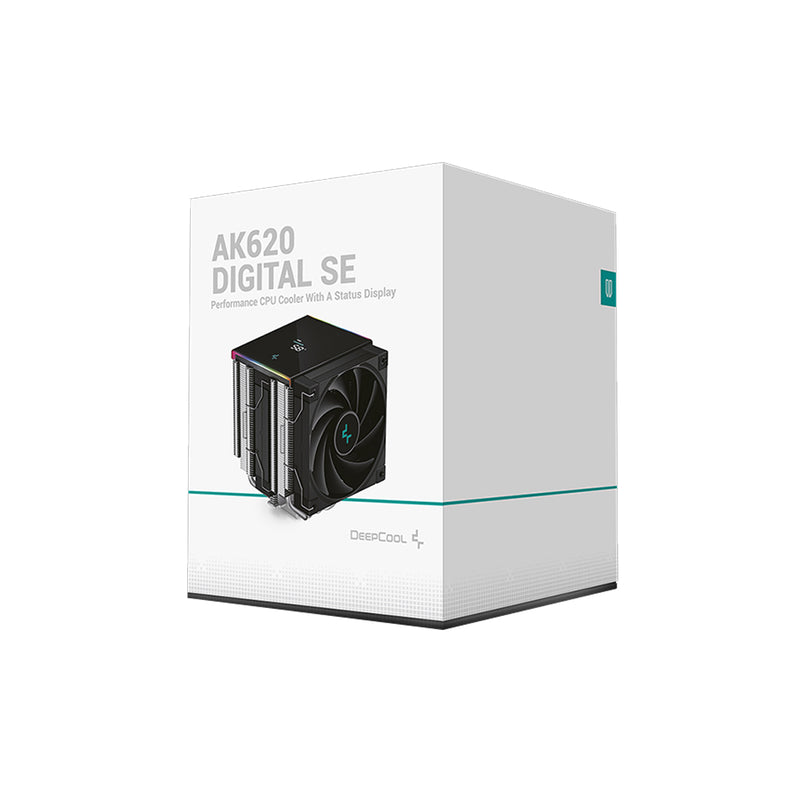 DeepCool AK620 Digital SE Performance CPU Cooler with a Status Display (Black, White)