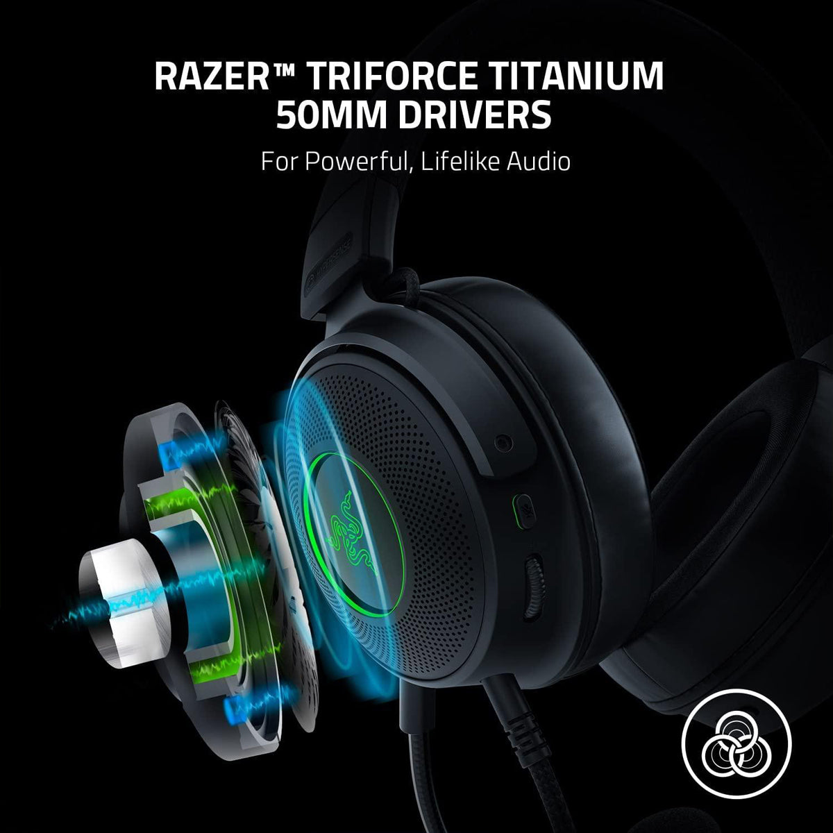 Razer Kraken V3 Hypersense Wired USB Gaming Headset