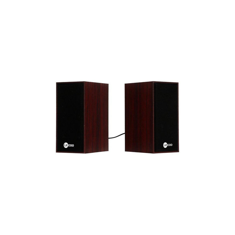 Lecoo DS105 Wired Desktop Speaker (Red Wood Grain)