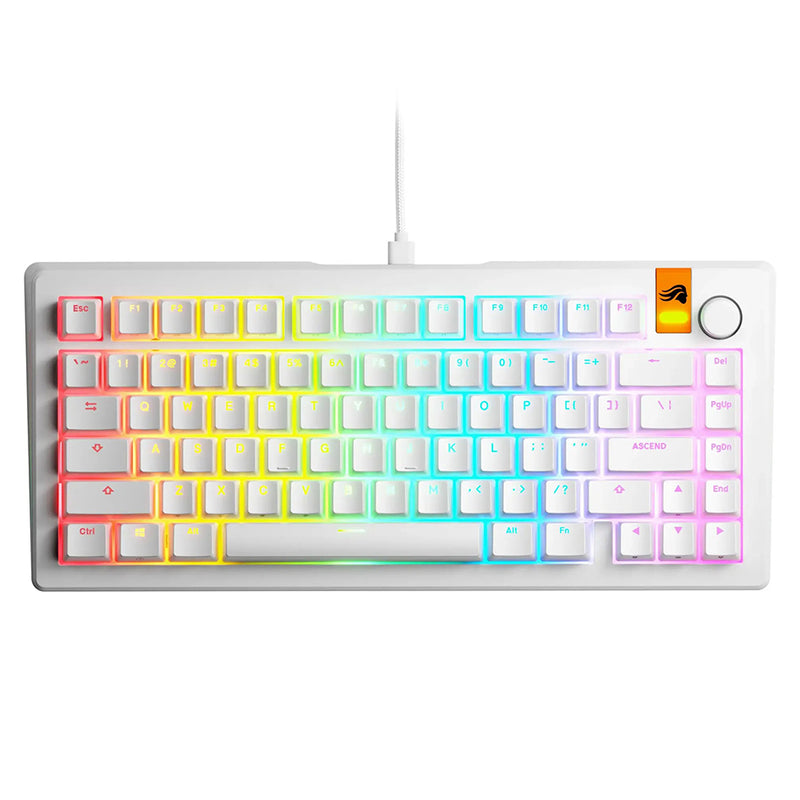 Glorious GMMK 3 75% Prebuilt Wired Mechanical Gaming Keyboard (White) (GLO-KB-GMMK3-75-PB-FOX-W-WHT-US)