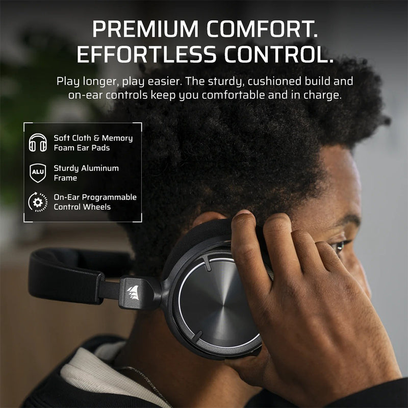 Corsair Virtuoso Max Wireless High-Fidelity Gaming Headset (Silver, Carbon)