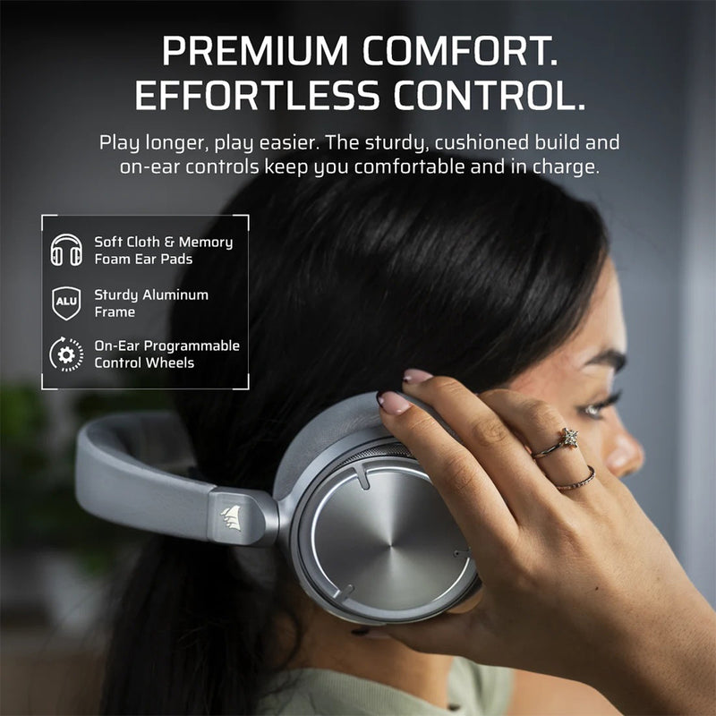 Corsair Virtuoso Max Wireless High-Fidelity Gaming Headset (Silver, Carbon)