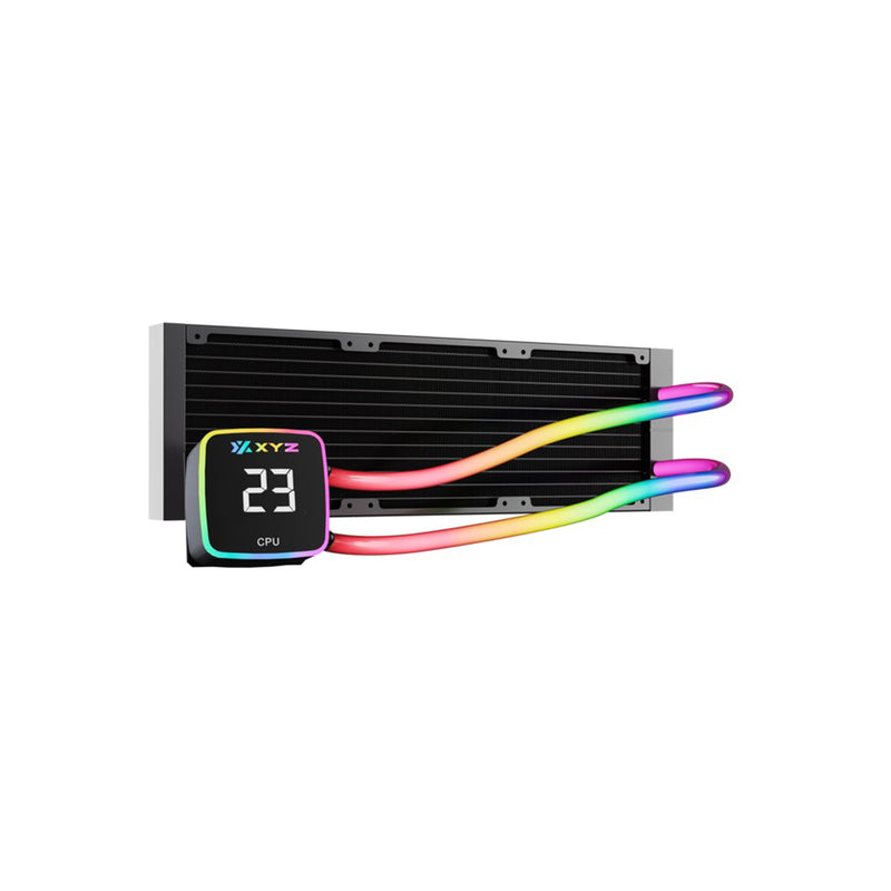 XYZ AquaPulse Fusion 360 AIO ARGB Liquid Cooler with Temperature Display 
