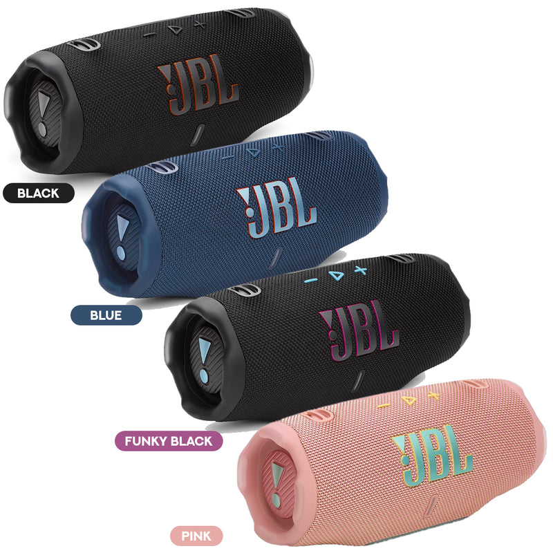 JBL Charge 6 Portable Waterproof & Drop-Proof Bluetooth Speaker (Black, Blue, Funky Black, Pink)