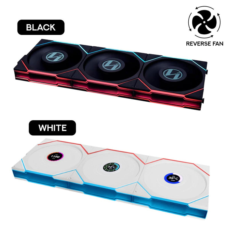 Lian Li Uni Fan TL Wireless LCD 120mm Reverse Blade Revolutionary ARGB Triple Fan