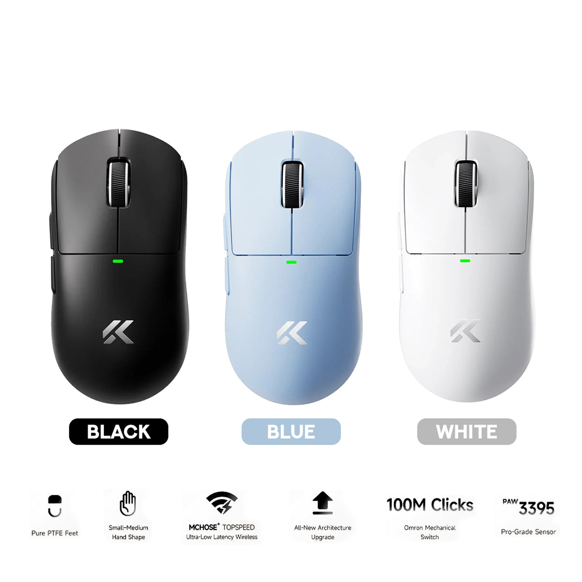 MCHOSE A5 V3 Ultralight 8K Wireless Ergonomic Gaming Mouse