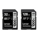 Lexar Professional 1000x SDXC UHS-II C10 U3 V30 150MB/s Read Card (32GB, 128GB)