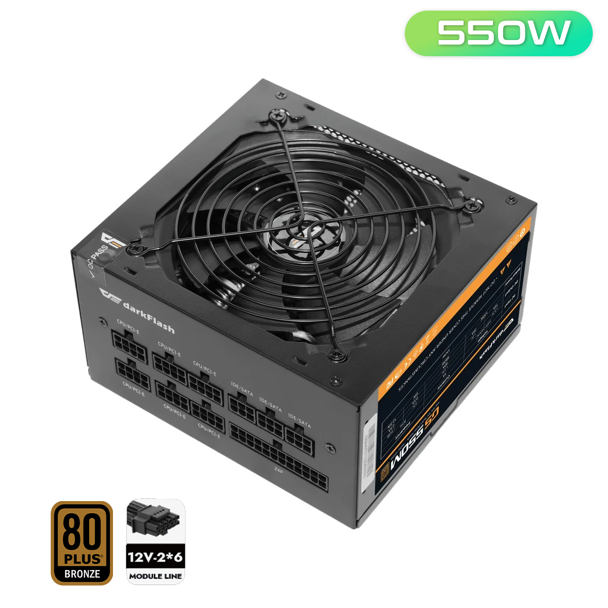 DarkFlash GS 550M 550W 80+ Bronze Ready Full Modular Power Supply