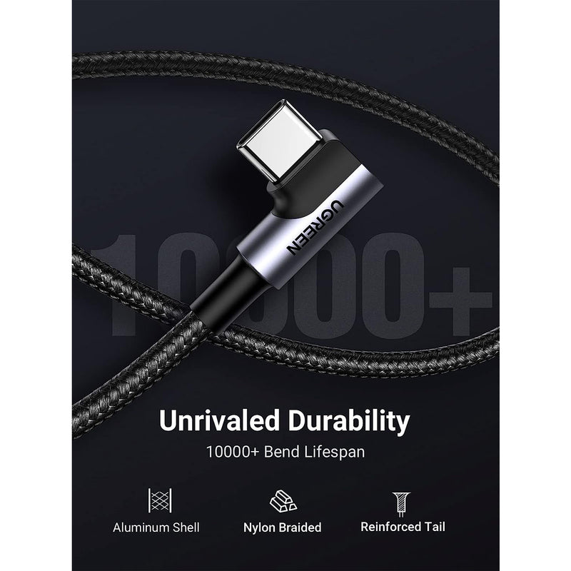 UGreen Right Angle USB-A to USB-C Data Cable - 1M (Space Gray)