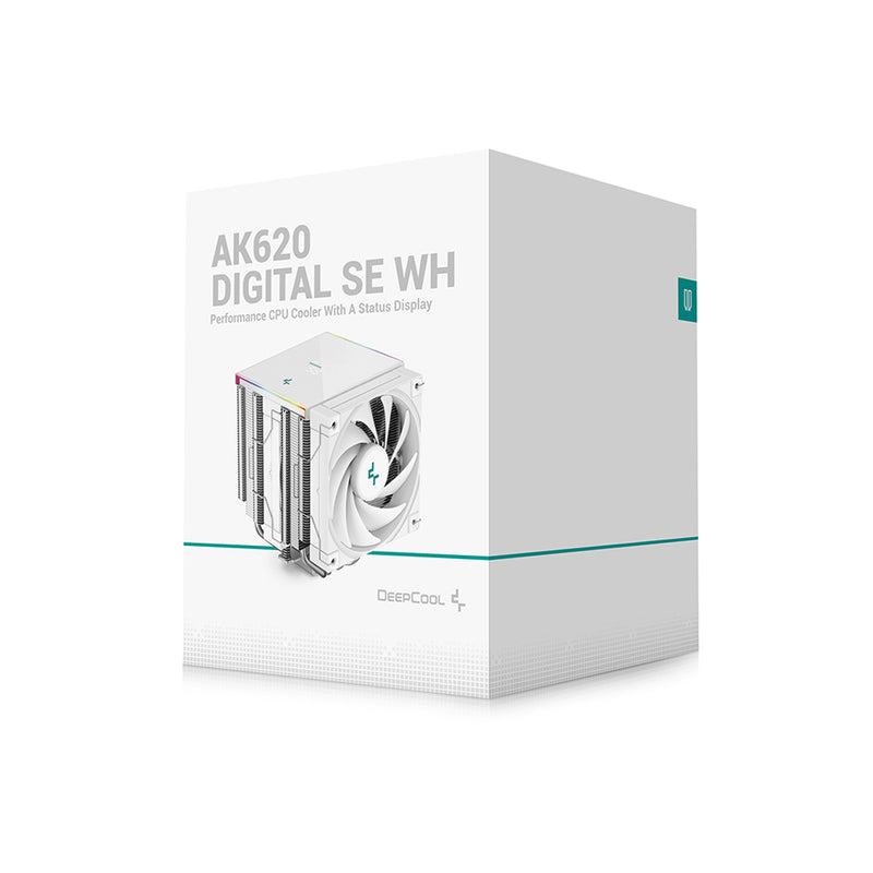 DeepCool AK620 Digital SE Performance CPU Cooler with a Status Display (Black, White)
