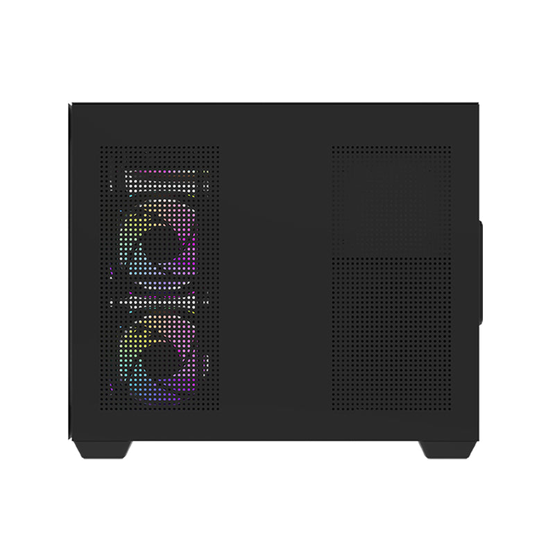 DarkFlash C285MP V2 Exquisite mATX PC Case Tempered Glass Panoramic Side Transparent (Black)