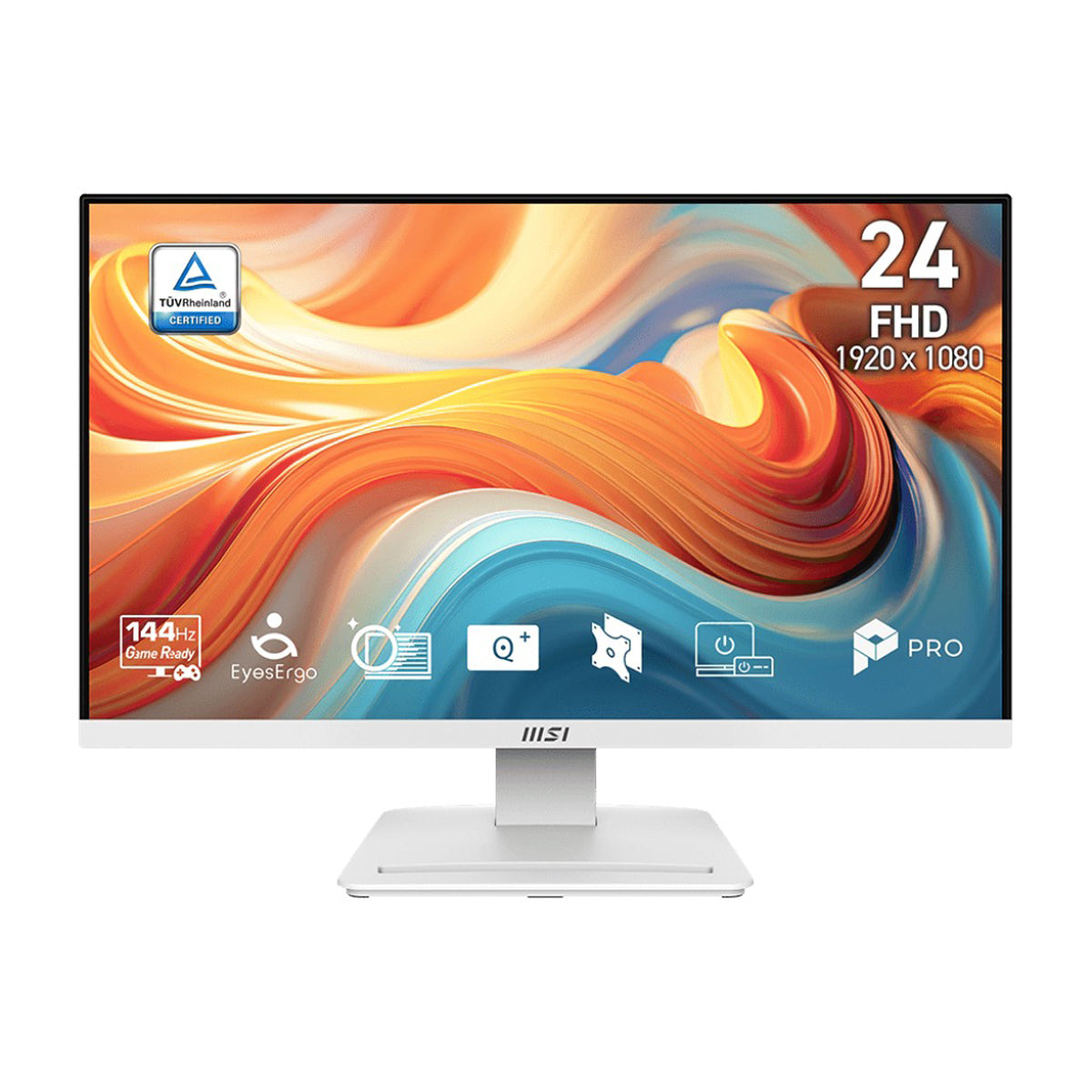 MSI Pro MP241W E14V 24" FHD (1920x1080) 144Hz 1ms MPRT/4ms GtG VA Business & Productivity Monitor with Tilt Adjustment (White)