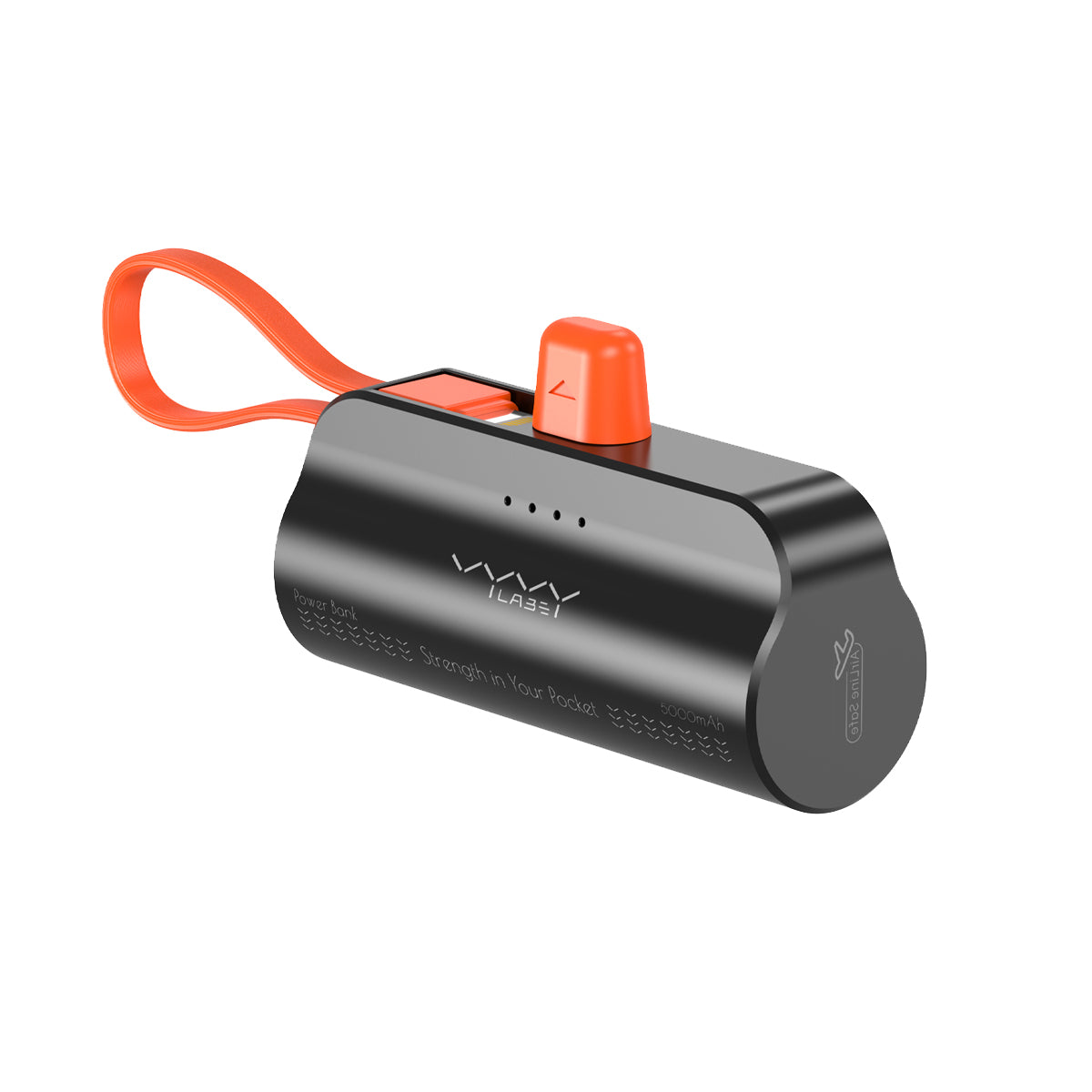 Vyvylabs Q12 Capsule Power Bank 5000mAh Type-C with iP Cable and Stand