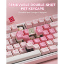Royal Kludge R75 QMK Single-Mode RGB 81 Keys Hot-Swappable Mechanical Keyboard Pink Melody 