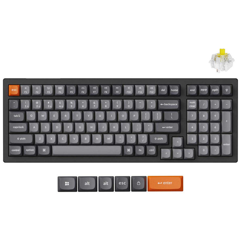 Keychron K4 Max QMK Fully Assembled Hot-Swappable RGB Backlight 96% Wireless Mechanical Keyboard - Black