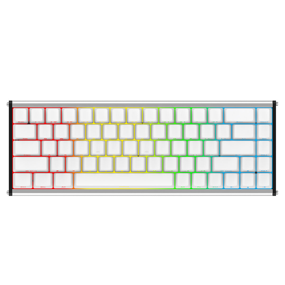 Ajazz ALUX68 Max RGB Wired 68-Keys Aluminum CNC Case Hot-Swappable Mechanical Keyboard (White) (Kotec Switch)