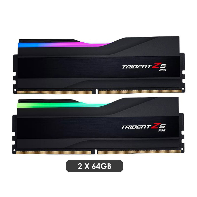 G.Skill Trident Z5 RGB 128GB (2x64GB) DDR5 6000 MT/s CL34-44-44-96 1.35V Intel XMP Memory (Matte Black) (F5-6000J3444F64GX2-TZ5RK)