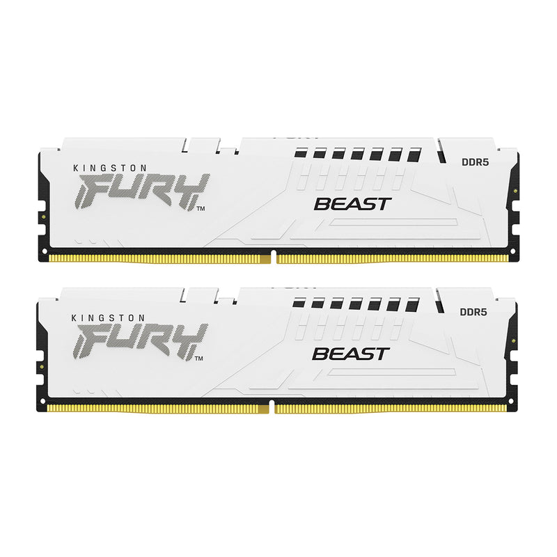Kingston Fury Beast 64GB (2X32GB) DDR5 Expo 6000MT/S CL36 Memory (White) (KF560C36BWEK2-64)