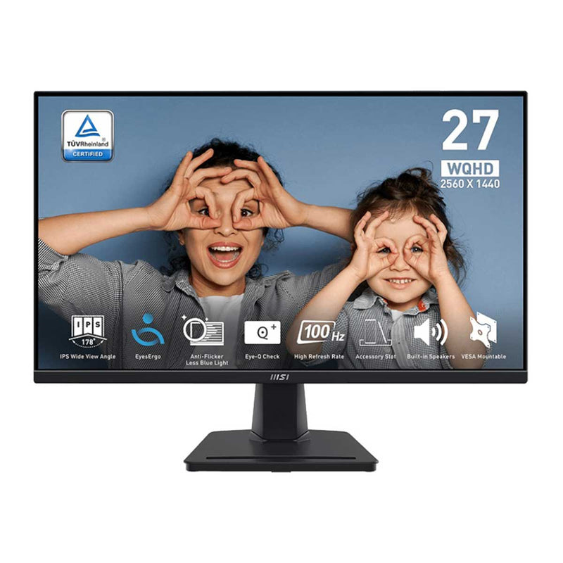 MSI Pro MP275Q 27" WQHD (2560x1440) 100Hz 1ms (MPRT) / 4ms (GTG) IPS Business Productivity Monitor