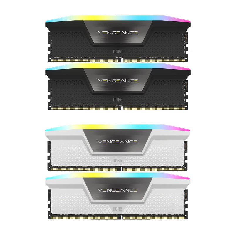 Corsair Vengeance RGB 32GB (2x16GB) DDR5 DRAM 6000MHz CL36 Memory Kit (Black, White)
