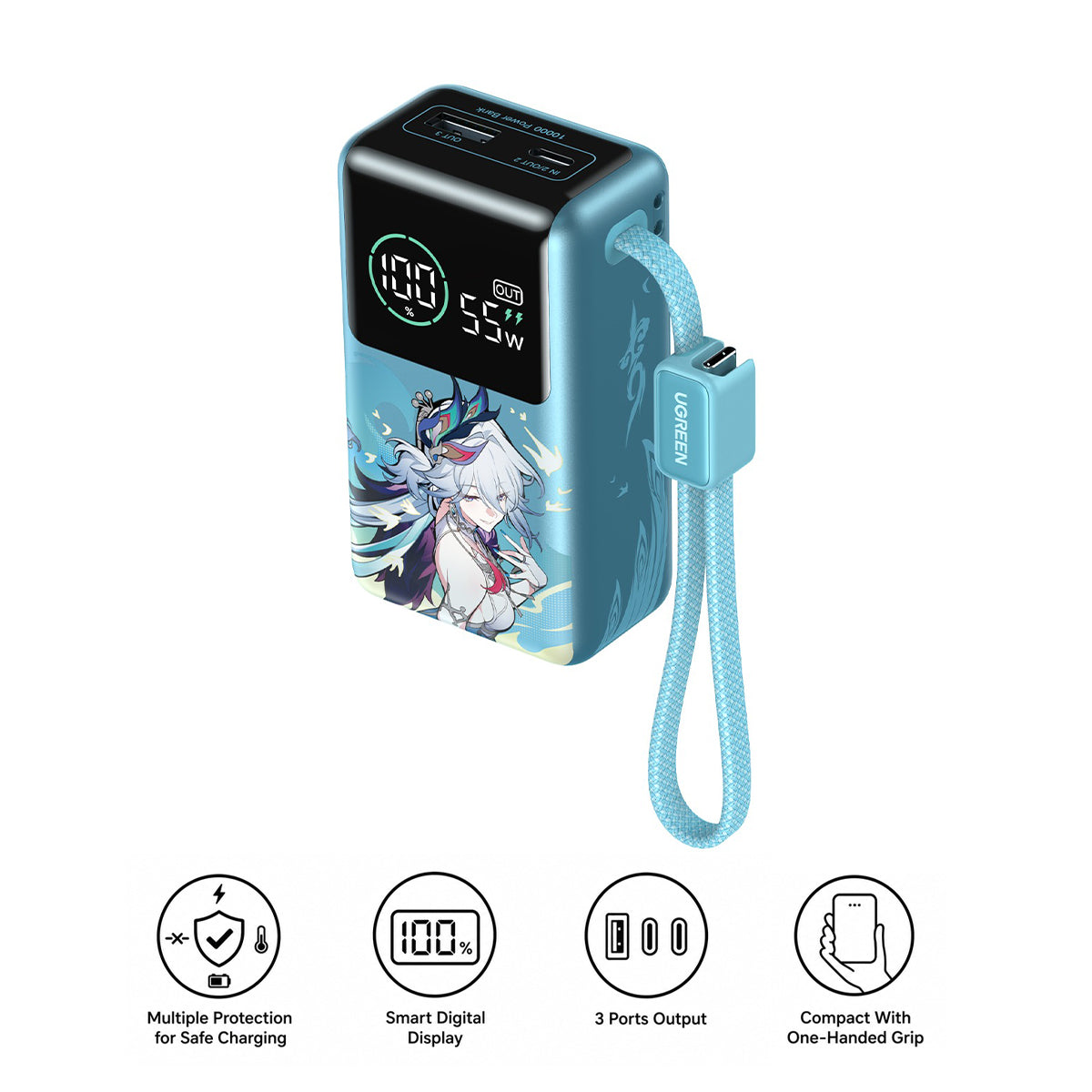 Ugreen x Honkai: Star Rail Nexode Pro 10000mAh 1xUSB-C + 1xUSB-A Power Bank with 1xUSB-C 55W
