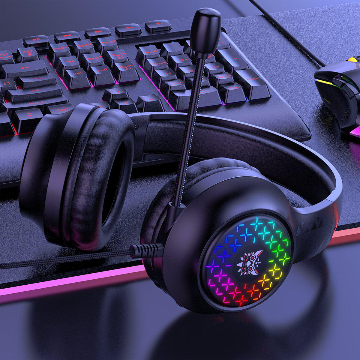 Onikuma X7 Pro RGB Wired Professional Gaming Headset with Noise Cancellation Microphone (Black)