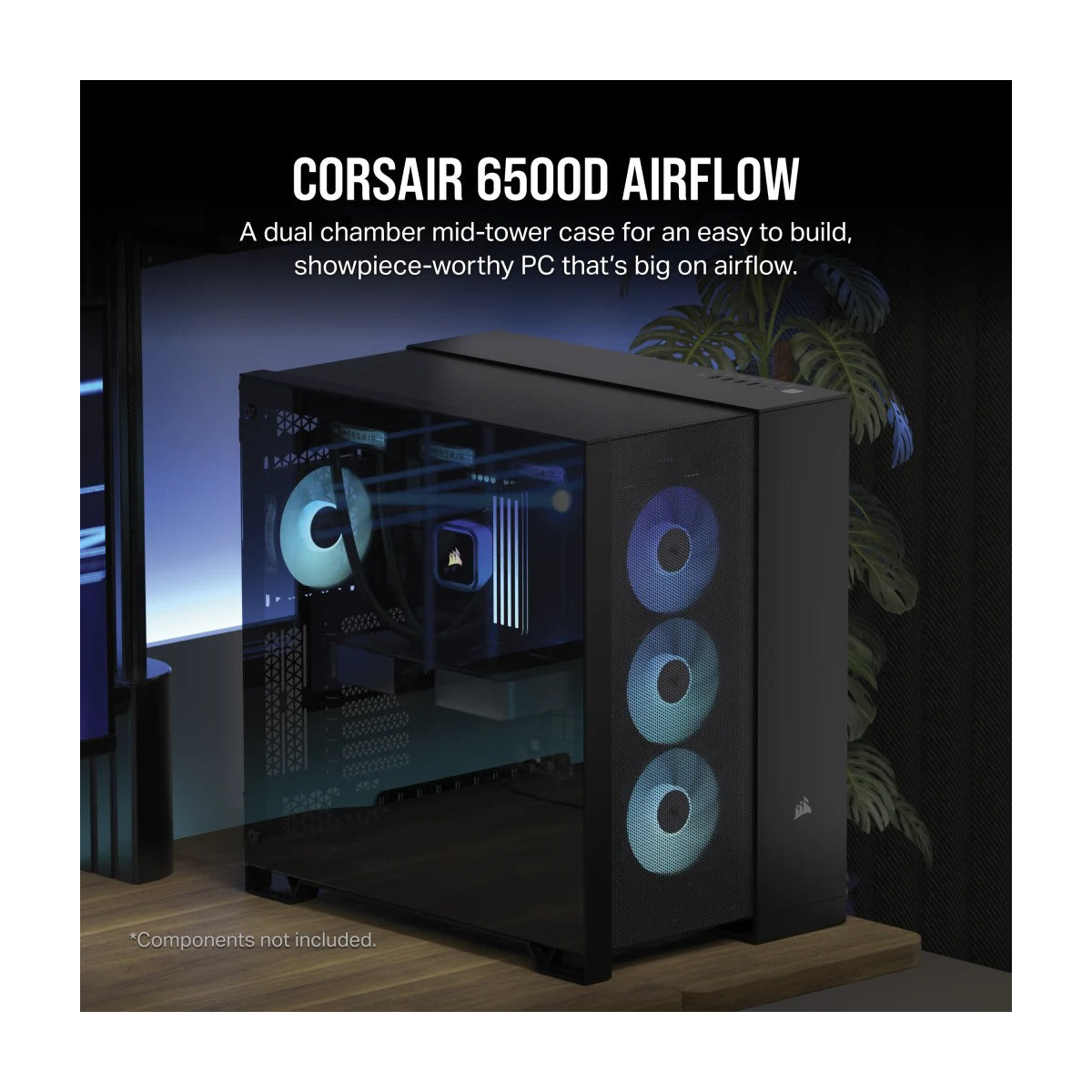 Corsair 6500D Airflow Tempered Glass ATX Mid-Tower Dual Chamber PC Case