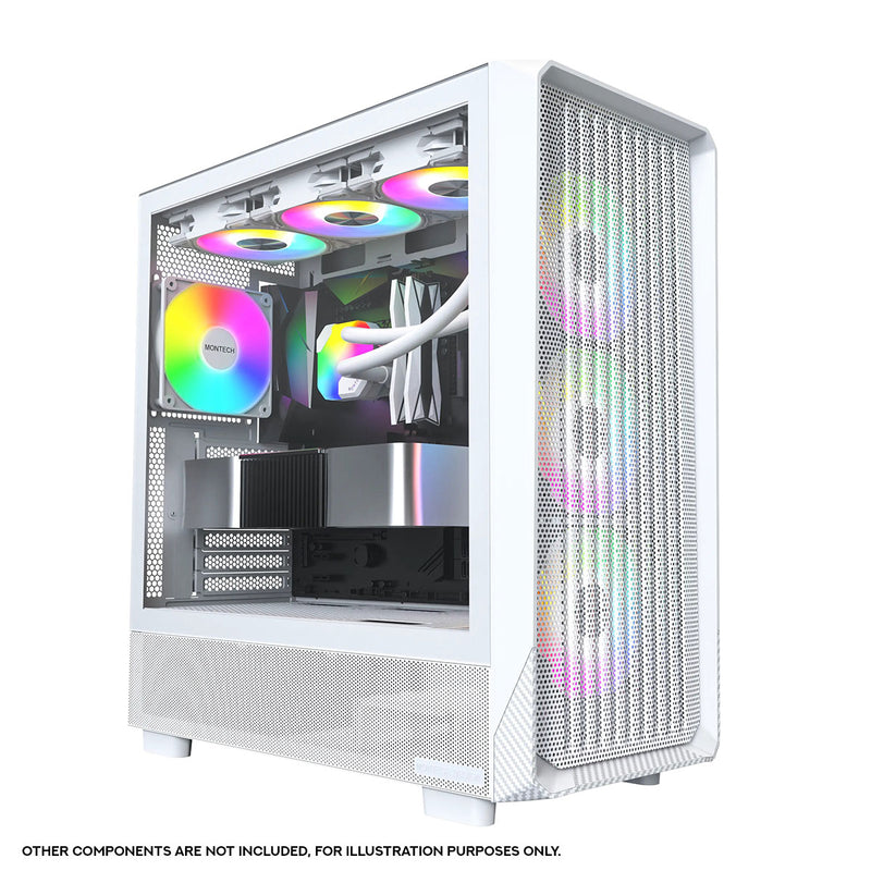 Montech X5 ATX Mid-Tower Carbon Fiber Print TG Side Panel & Mesh Front PC Case | DataBlitz