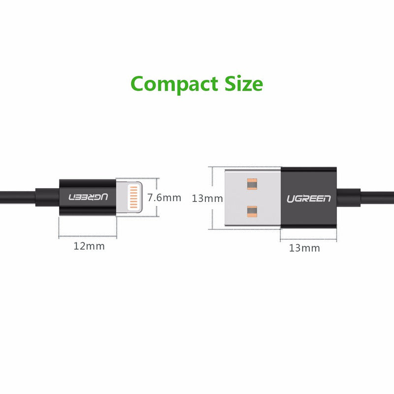 UGreen Lightning To USB 2.0 a Male Cable - 2m (Black) (US155/80823)