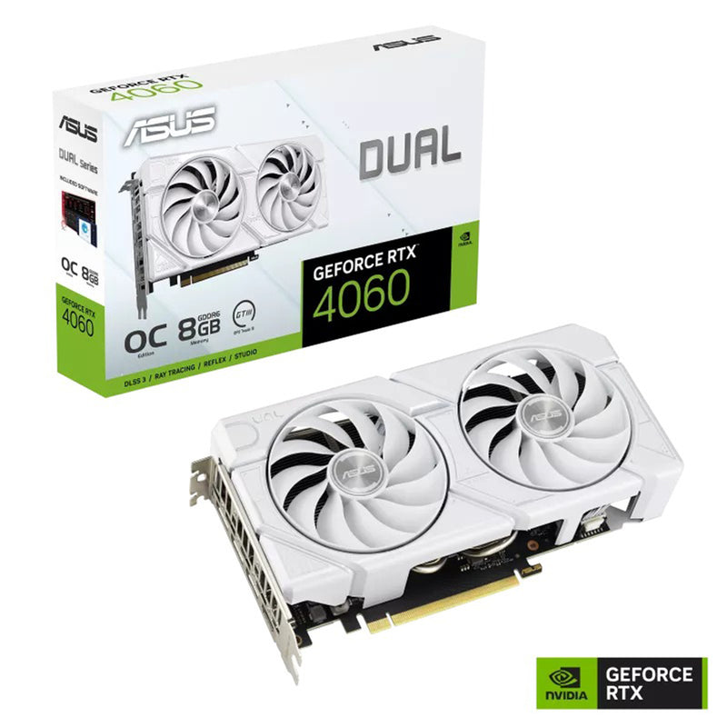 Asus Dual Geforce RTX 4060 Evo OC Edition 8GB GDDR6 Graphics Card (White)