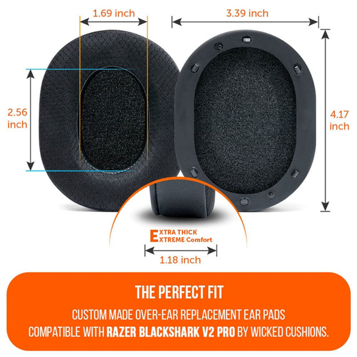 Wicked Cushions Razer Blackshark V2 Pro Earpads - WC FreeZe Cooling Gel (PRE 2023 Model)